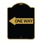 Signmission Designer Series One Way W/ Left Arrow, Black & Gold Aluminum Sign, 18" x 24", BG-1824-24385 A-DES-BG-1824-24385 - alternate 1